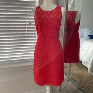 JCrew red lace dress